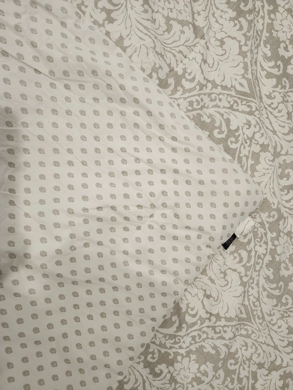 Nicole Miller Home Damask Comforter Set Queen Full 92x96 Reversible Cotton 5pc